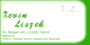 kevin liszek business card